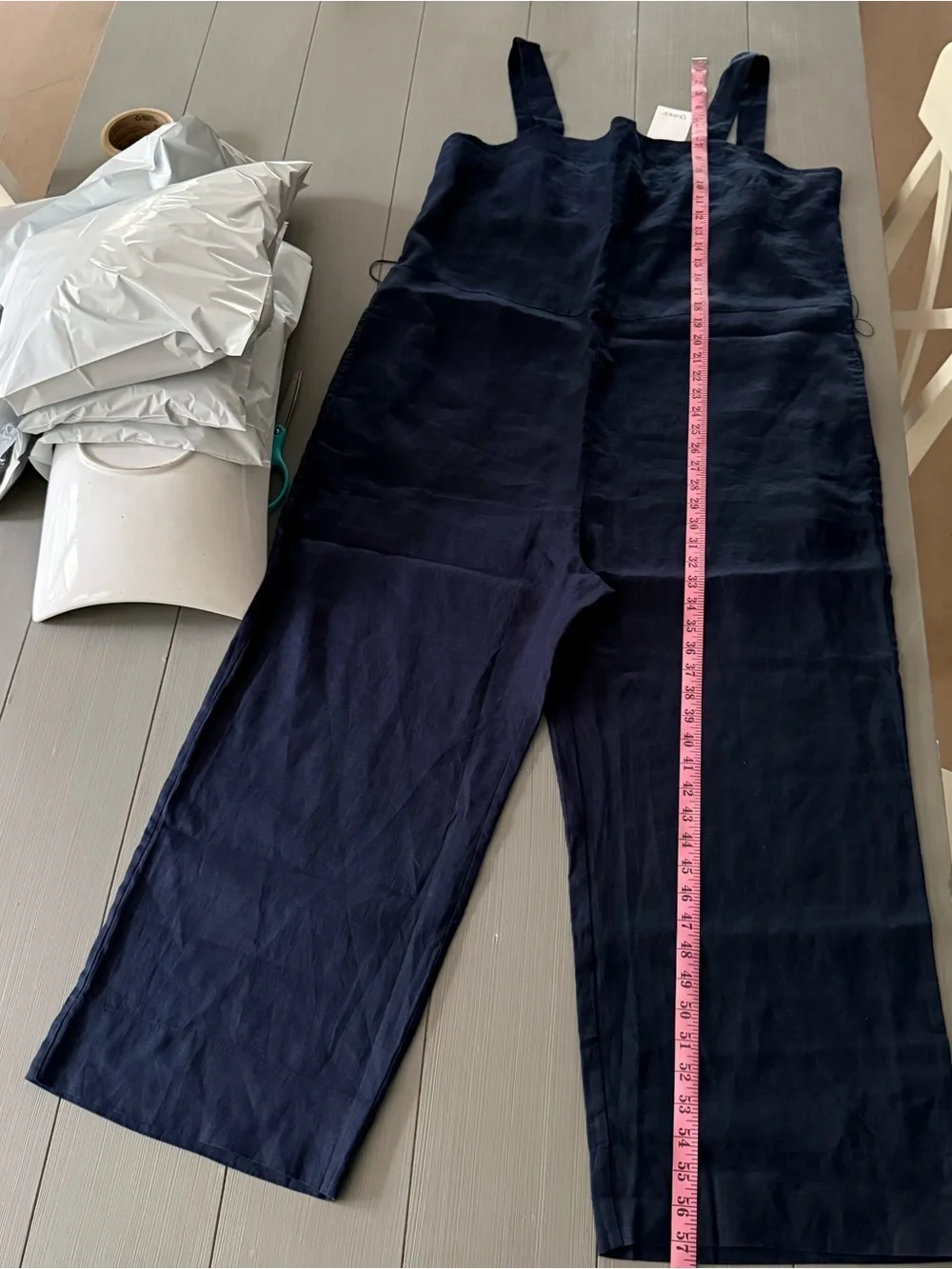 Quince 100% European Linen Square Neck Jumpsuit